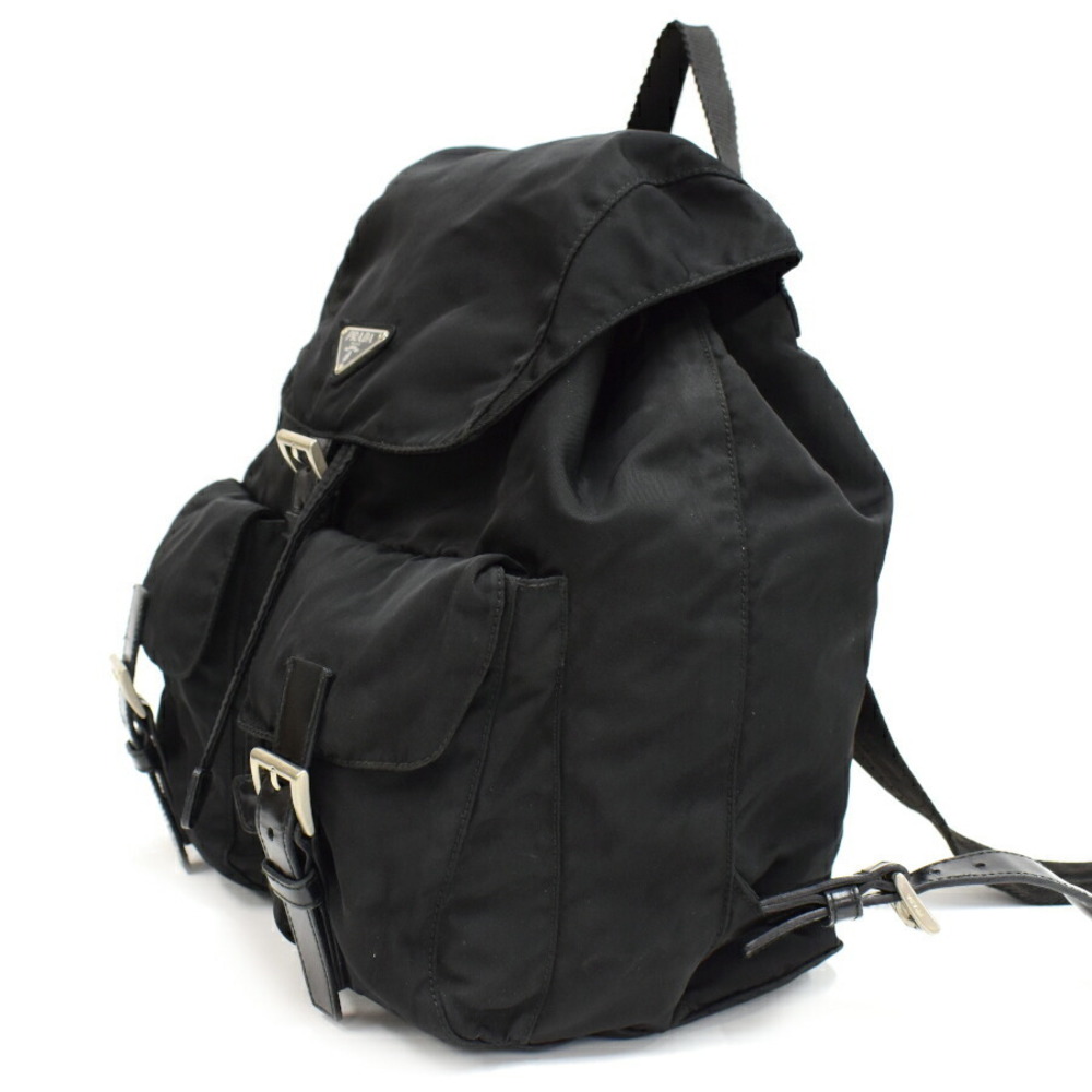 Prada Nylon Leather Backpack Rucksack Backpack Bl… - image 2
